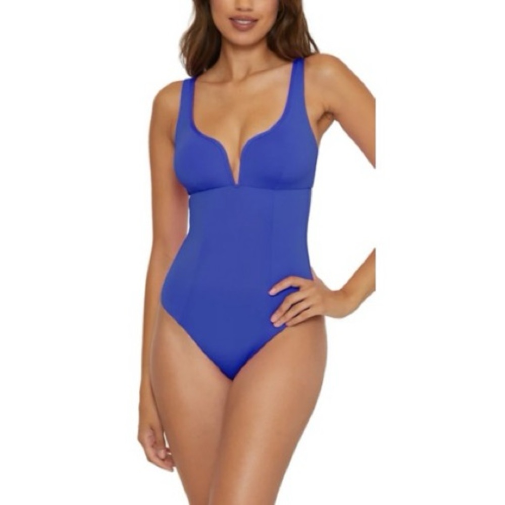 NEW BECCA Erin Plunge Cut Out One Piece, Ultramarine